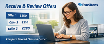 Magánszemély fuvarozói ajánlatokat tekint át az ExusTrans platformon